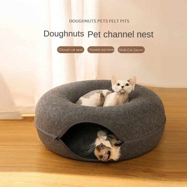 Round Wool Felt Cat Litter Tunnel Cat Litter, Size: