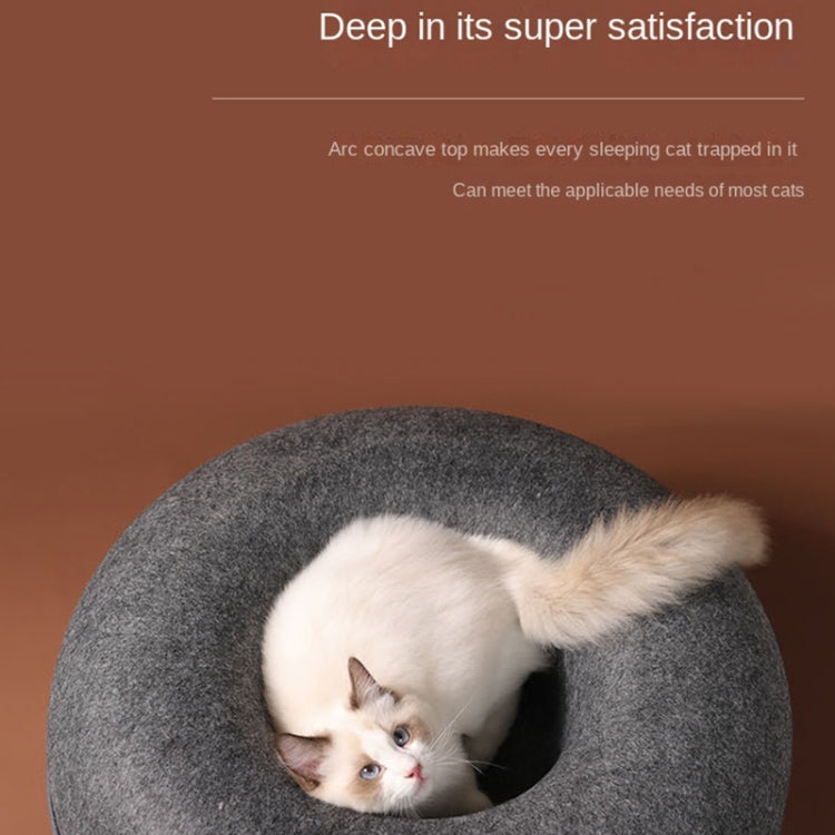 Round Wool Felt Cat Litter Tunnel Cat Litter, Size:
