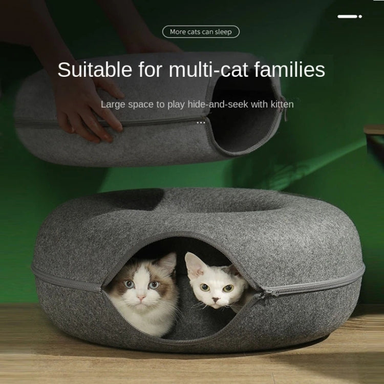 Round Wool Felt Cat Litter Tunnel Cat Litter, Size: