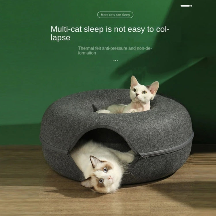 Round Wool Felt Cat Litter Tunnel Cat Litter, Size: