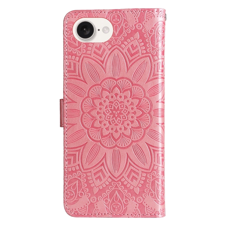 For iPhone 17e / 16e Embossed Sunflower Leather Phone Case