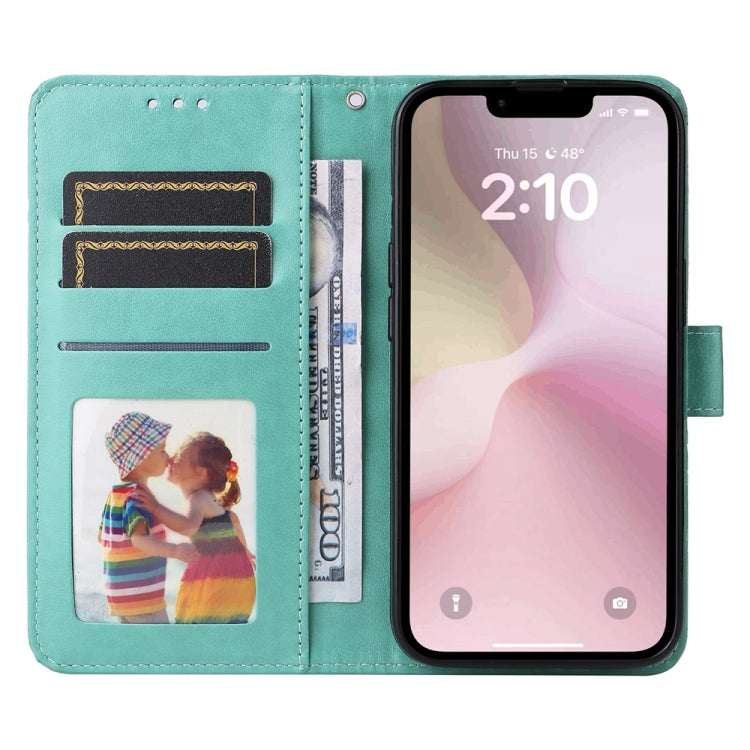For iPhone 17e / 16e Embossed Sunflower Leather Phone Case