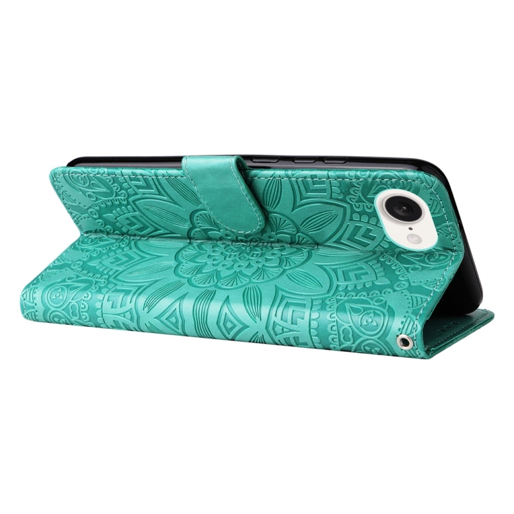 For iPhone 17e / 16e Embossed Sunflower Leather Phone Case