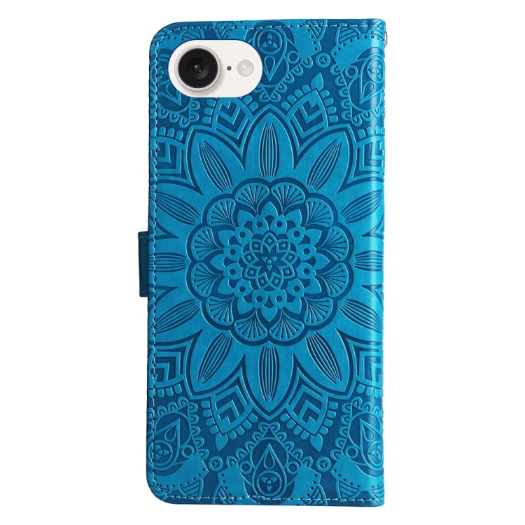 For iPhone 17e / 16e Embossed Sunflower Leather Phone Case