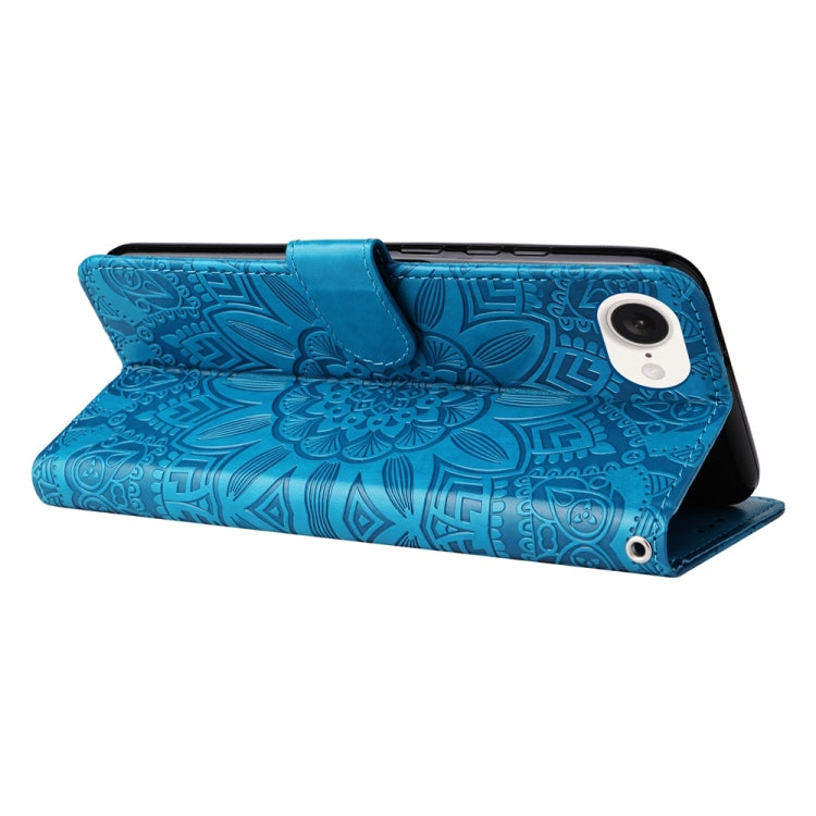 For iPhone 17e / 16e Embossed Sunflower Leather Phone Case