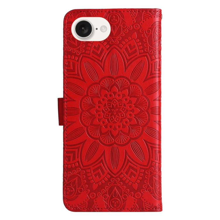 For iPhone 17e / 16e Embossed Sunflower Leather Phone Case