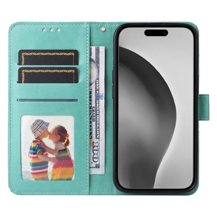 For iPhone 16 Pro Max Embossed Sunflower Leather Phone Case