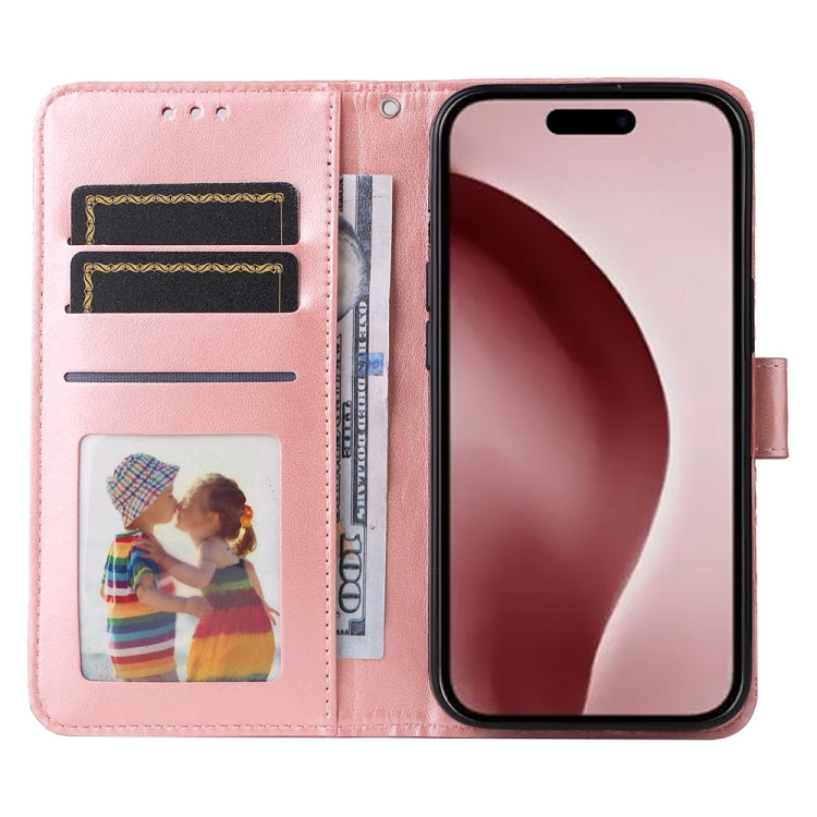 For iPhone 16 Pro Embossed Sunflower Leather Phone Case