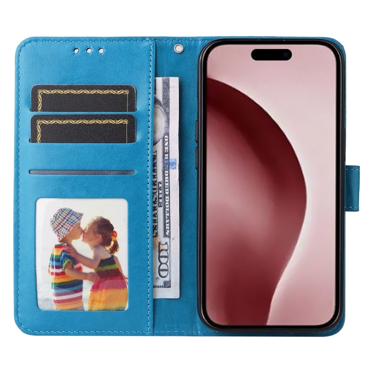 For iPhone 16 Pro Embossed Sunflower Leather Phone Case