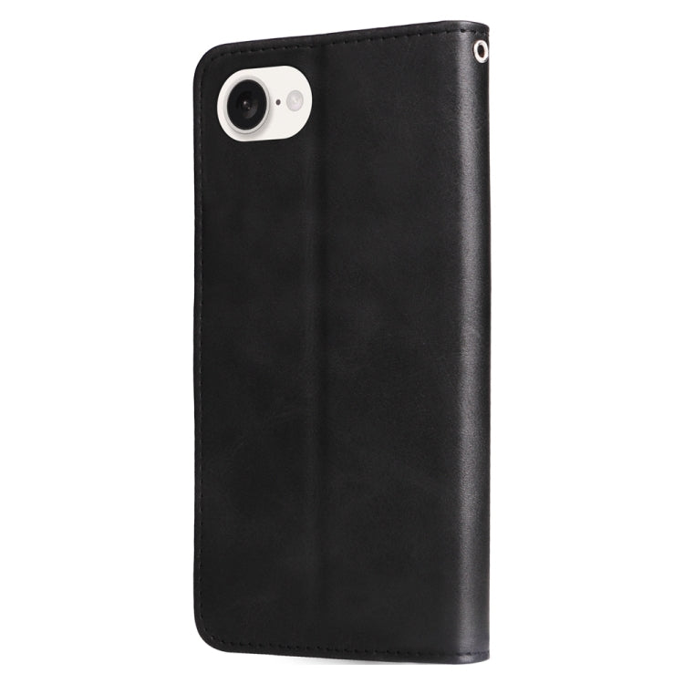 For iPhone 17e / 16e Fashion Calf Texture Zipper Leather Phone Case