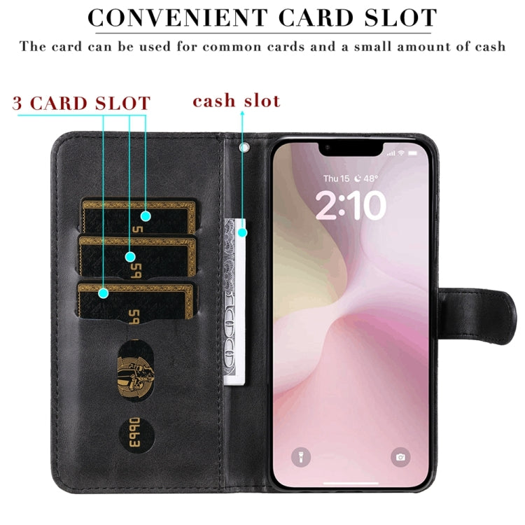 For iPhone 17e / 16e Fashion Calf Texture Zipper Leather Phone Case