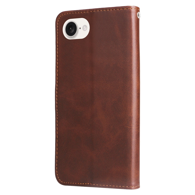 For iPhone 17e / 16e Fashion Calf Texture Zipper Leather Phone Case