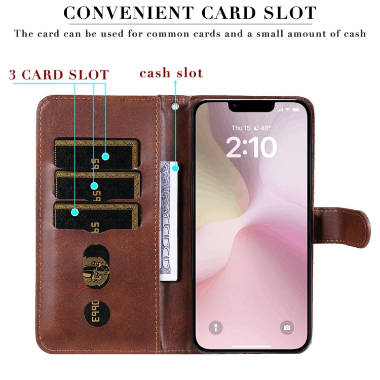 For iPhone 17e / 16e Fashion Calf Texture Zipper Leather Phone Case