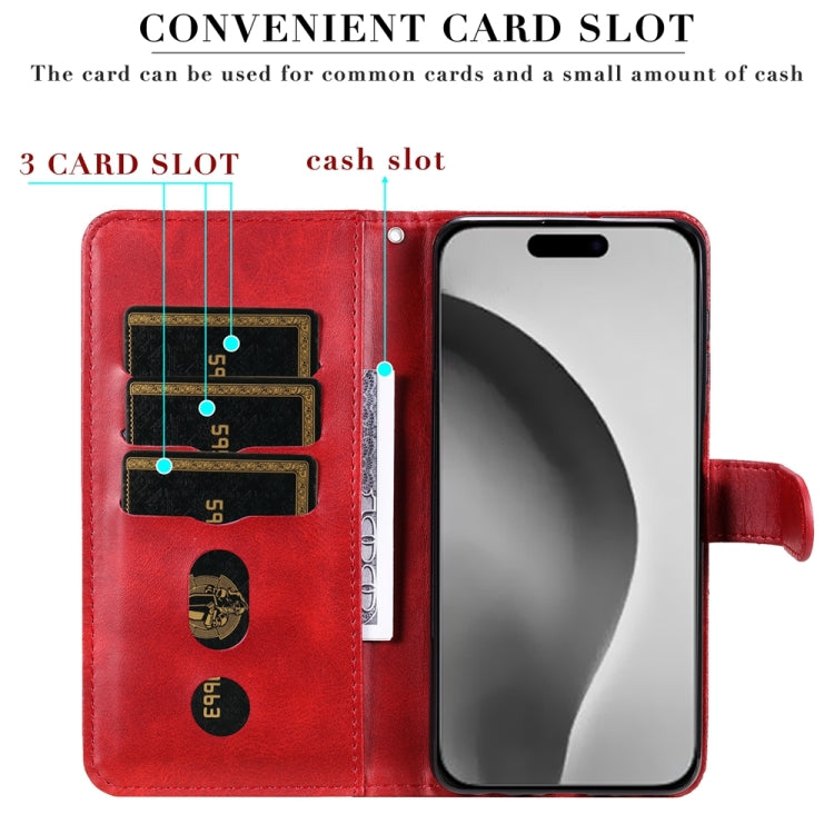 For iPhone 16 Pro Max Fashion Calf Texture Zipper Leather Phone Case