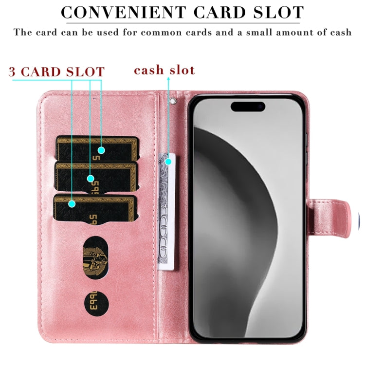 For iPhone 16 Pro Max Fashion Calf Texture Zipper Leather Phone Case