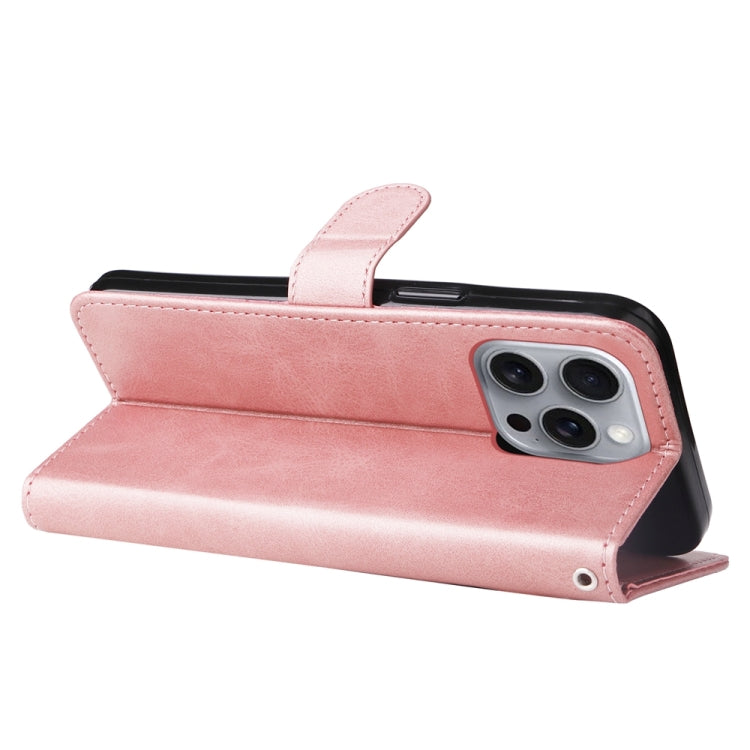 For iPhone 16 Pro Max Fashion Calf Texture Zipper Leather Phone Case