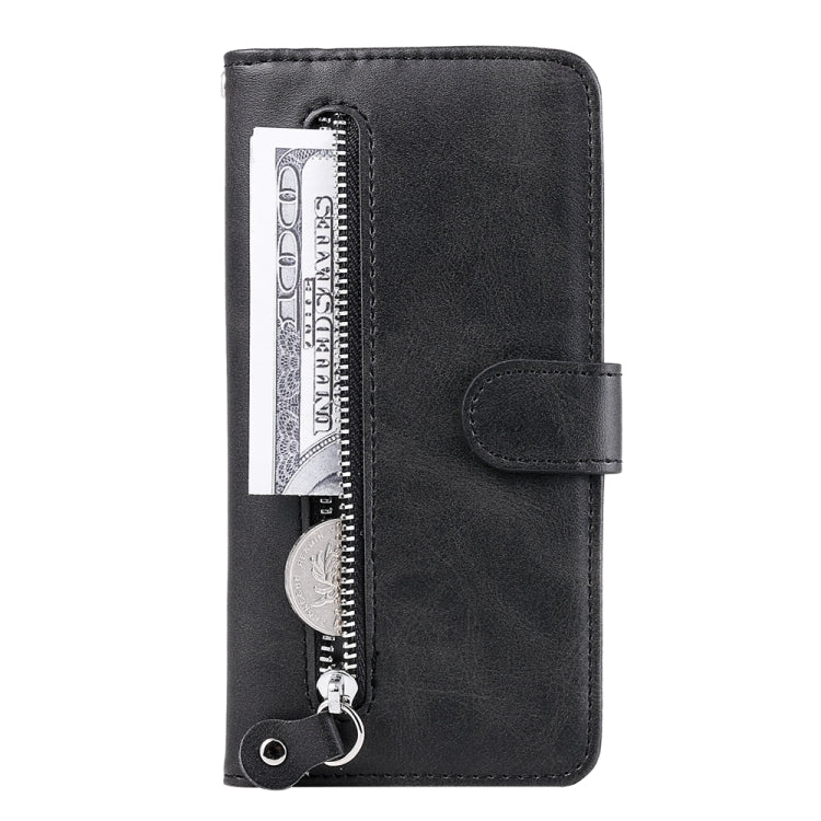 For iPhone 16 Pro Max Fashion Calf Texture Zipper Leather Phone Case