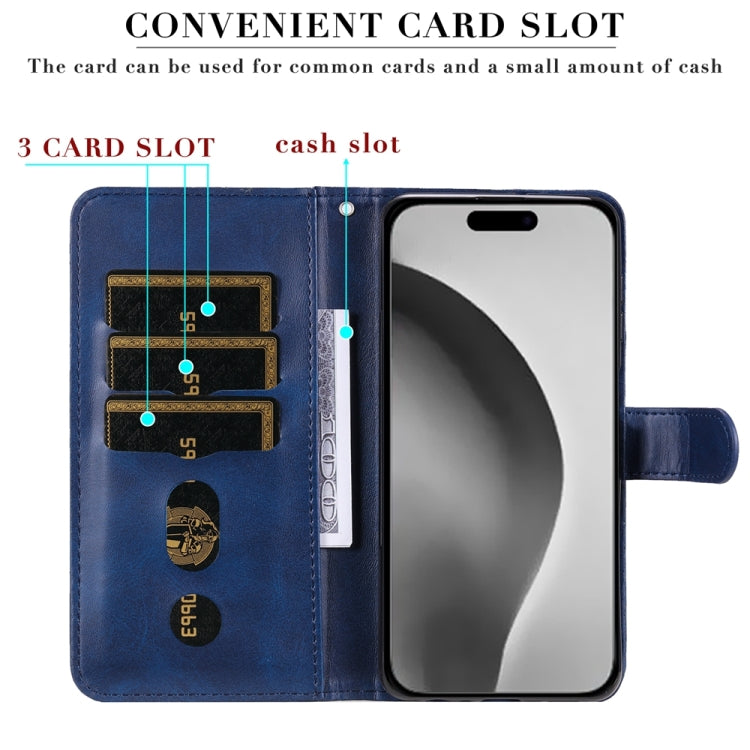 For iPhone 16 Pro Max Fashion Calf Texture Zipper Leather Phone Case