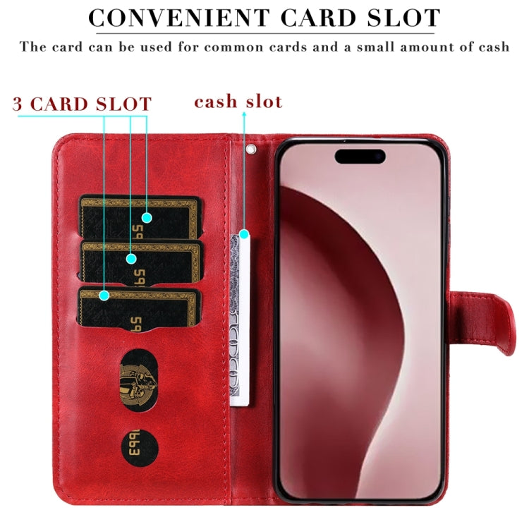 For iPhone 16 Pro Fashion Calf Texture Zipper Leather Phone Case