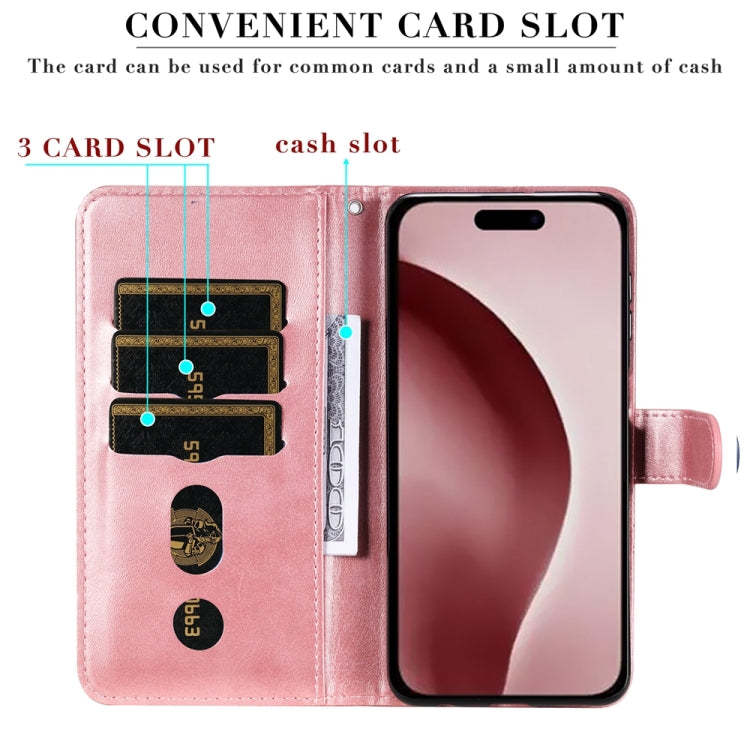 For iPhone 16 Pro Fashion Calf Texture Zipper Leather Phone Case