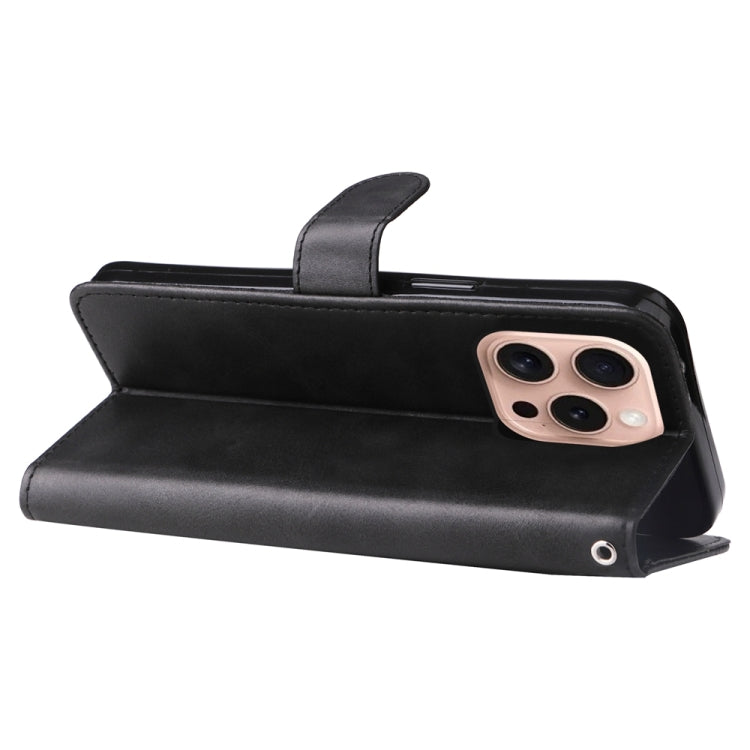 For iPhone 16 Pro Fashion Calf Texture Zipper Leather Phone Case