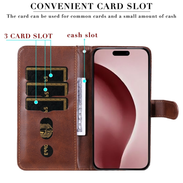 For iPhone 16 Pro Fashion Calf Texture Zipper Leather Phone Case
