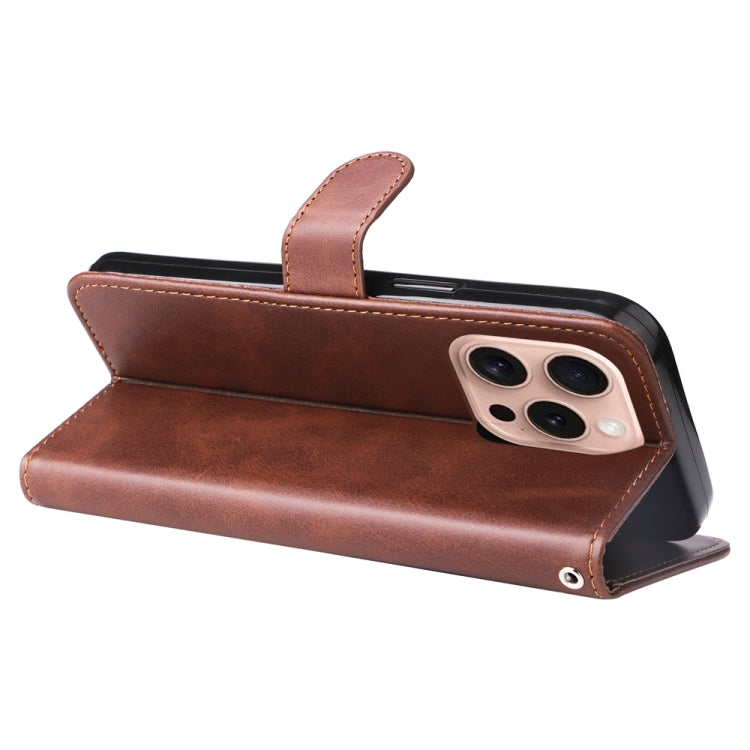 For iPhone 16 Pro Fashion Calf Texture Zipper Leather Phone Case