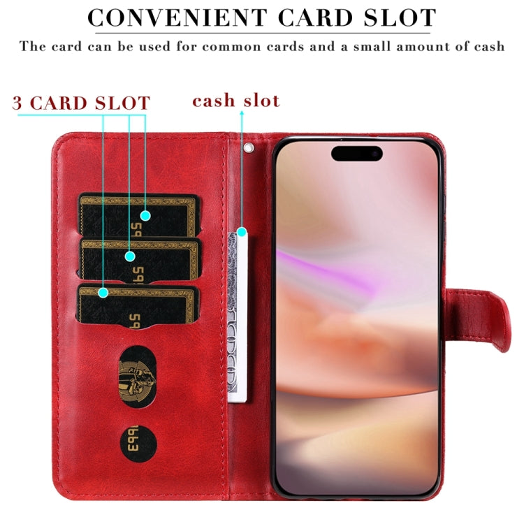 For iPhone 16 Plus Fashion Calf Texture Zipper Leather Phone Case