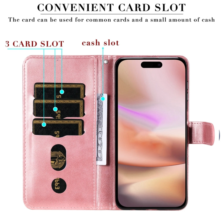 For iPhone 16 Plus Fashion Calf Texture Zipper Leather Phone Case