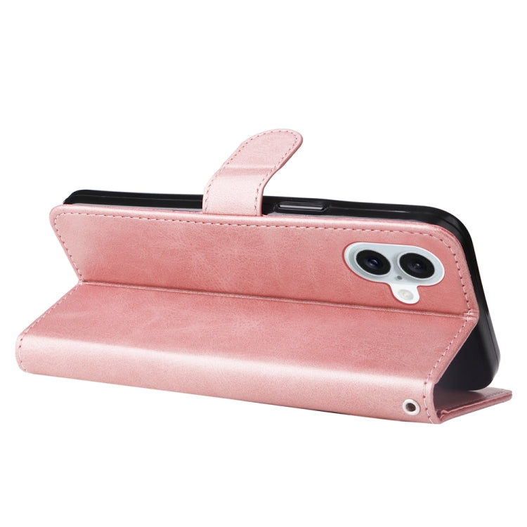 For iPhone 16 Plus Fashion Calf Texture Zipper Leather Phone Case
