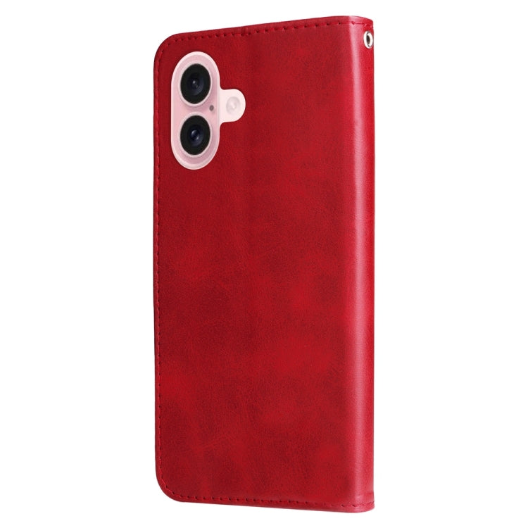For iPhone 16 Fashion Calf Texture Zipper Leather Phone Case