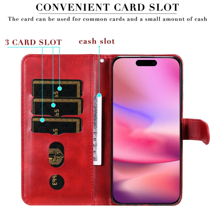 For iPhone 16 Fashion Calf Texture Zipper Leather Phone Case