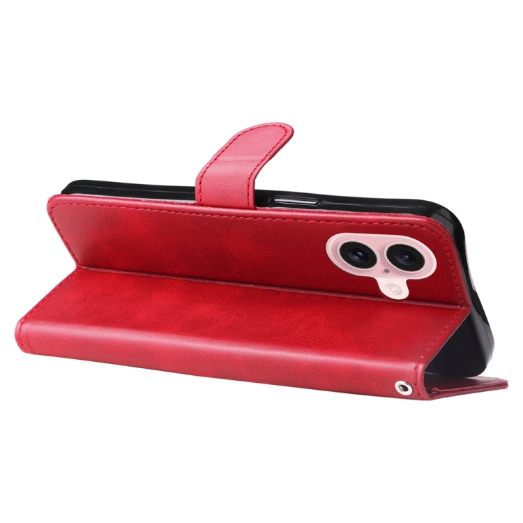 For iPhone 16 Fashion Calf Texture Zipper Leather Phone Case