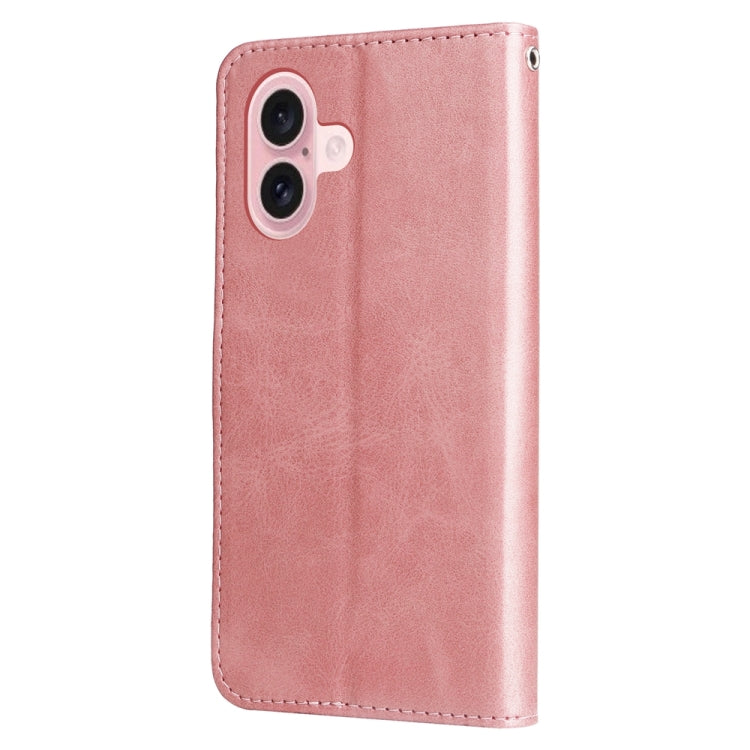 For iPhone 16 Fashion Calf Texture Zipper Leather Phone Case