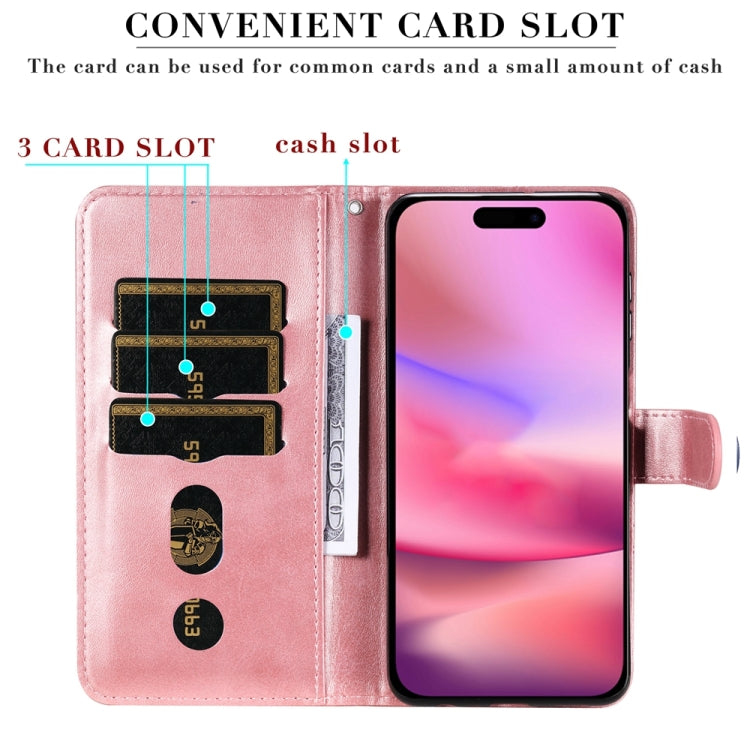 For iPhone 16 Fashion Calf Texture Zipper Leather Phone Case