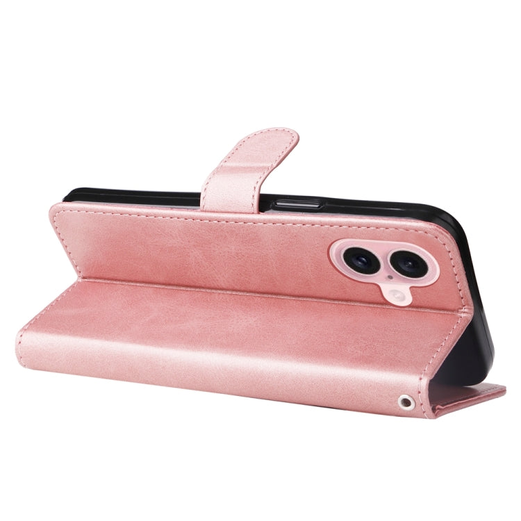 For iPhone 16 Fashion Calf Texture Zipper Leather Phone Case