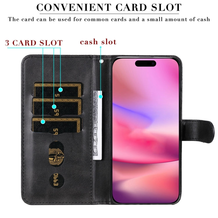 For iPhone 16 Fashion Calf Texture Zipper Leather Phone Case