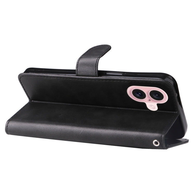 For iPhone 16 Fashion Calf Texture Zipper Leather Phone Case