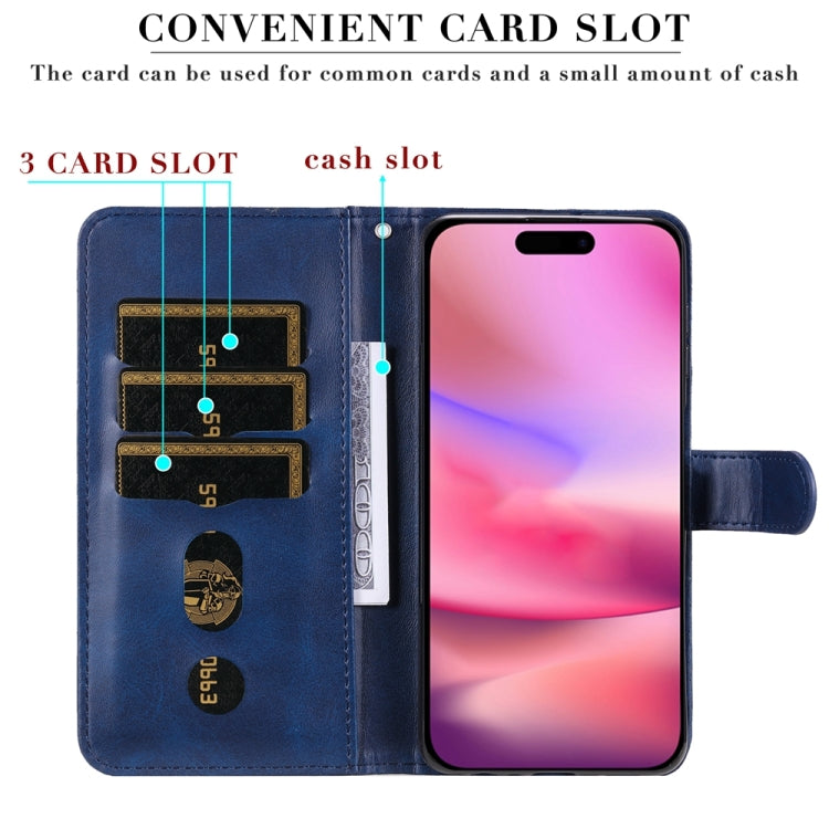 For iPhone 16 Fashion Calf Texture Zipper Leather Phone Case