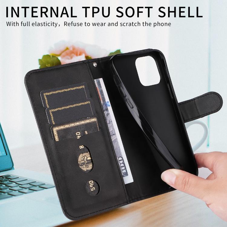 For iPhone 17 Fashion Calf Texture Zipper Leather Phone Case