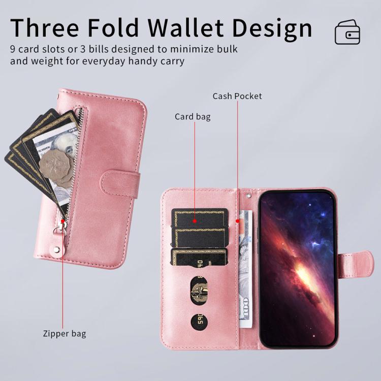 For iPhone 17 Pro Fashion Calf Texture Zipper Leather Phone Case