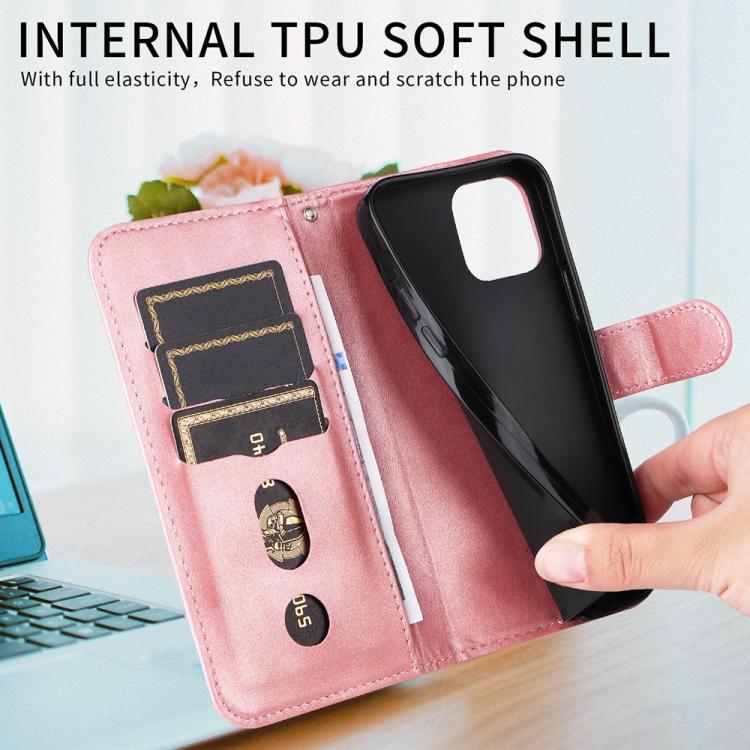 For iPhone 17 Pro Max Fashion Calf Texture Zipper Leather Phone Case