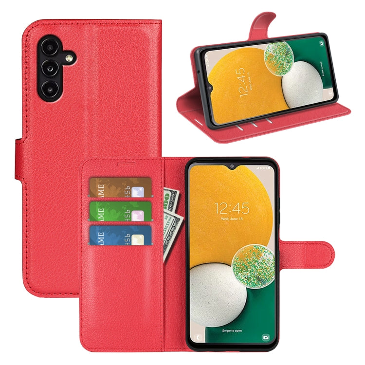 For Samsung Galaxy A14 5G Litchi Texture Horizontal Flip Phone Case with Holder