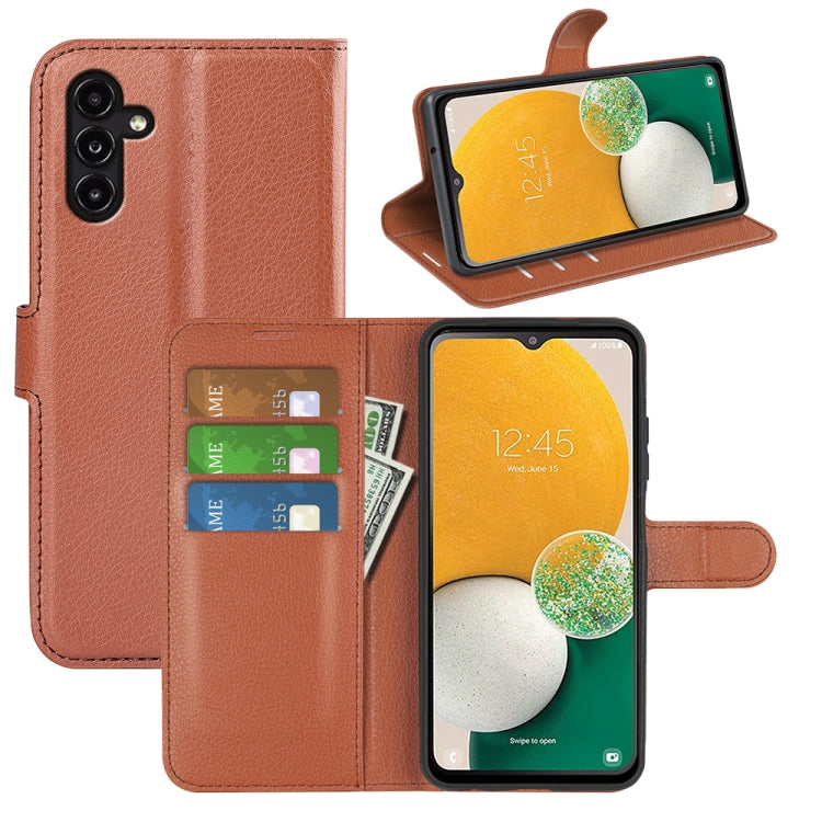 For Samsung Galaxy A14 5G Litchi Texture Horizontal Flip Phone Case with Holder