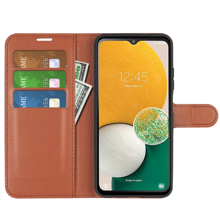 For Samsung Galaxy A14 5G Litchi Texture Horizontal Flip Phone Case with Holder