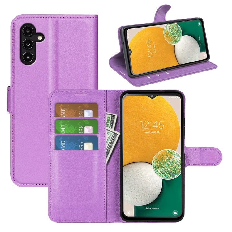 For Samsung Galaxy A14 5G Litchi Texture Horizontal Flip Phone Case with Holder