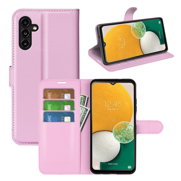 For Samsung Galaxy A14 5G Litchi Texture Horizontal Flip Phone Case with Holder