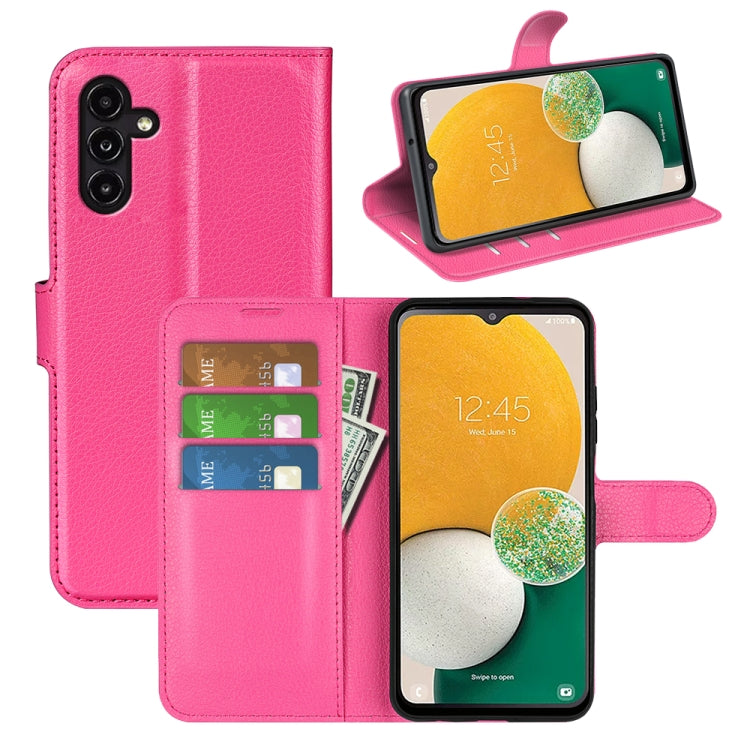 For Samsung Galaxy A14 5G Litchi Texture Horizontal Flip Phone Case with Holder