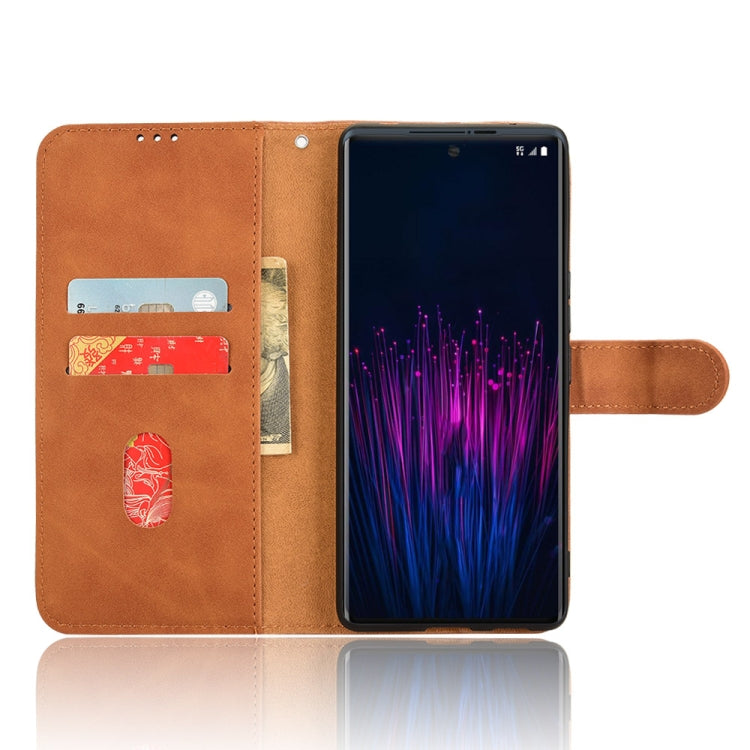 For HTC U24 Pro Skin Feel Magnetic Flip Leather Phone Case
