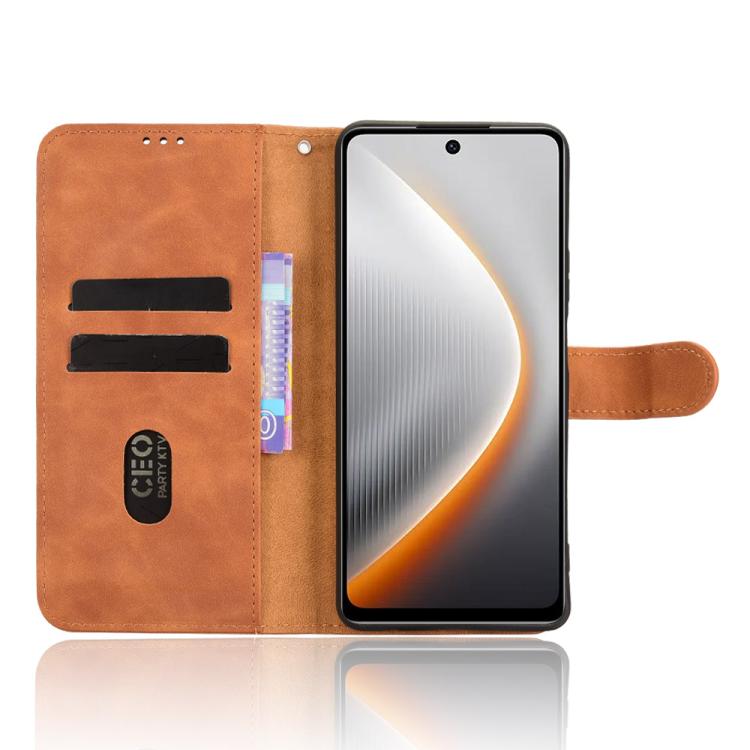 For Tecno Pova 7 5G Skin Feel Magnetic Flip Leather Phone Case